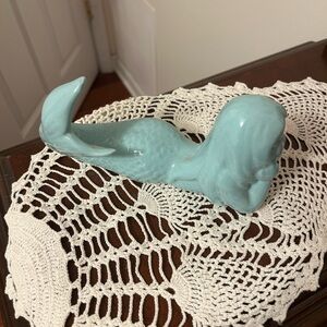 Light Blue Ceramic Mermaid Figurine